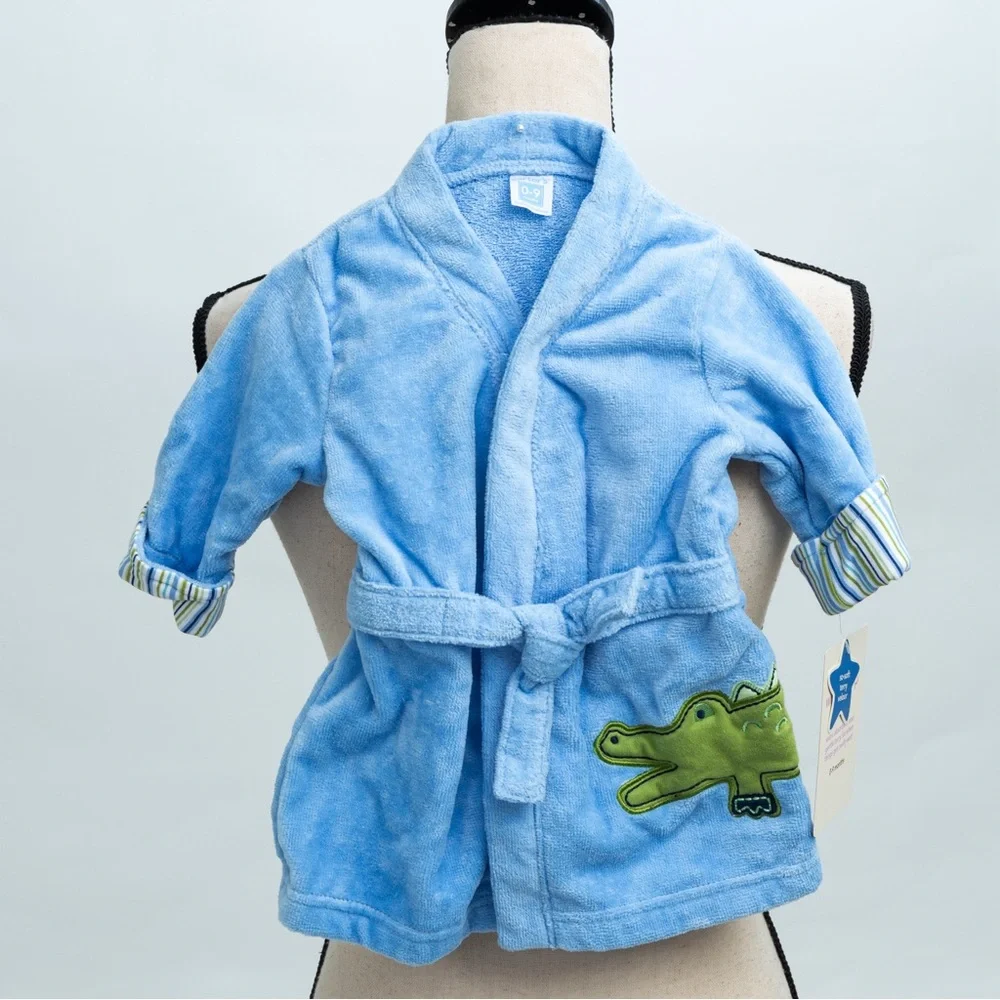 Carter’s soft terry velour wrap-me-up robe blue baby boys 0-9 months Carter’s
